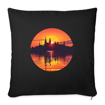Ligne d’horizon de Würzburg - Housse de coussin décorative 45 x 45 cm - noir - Devant