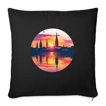 Bielefeld Skyline - Sofa pillowcase 17,3'' x 17,3'' (45 x 45 cm) - black - Front