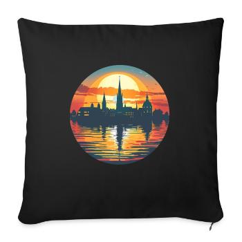 Braunschweig Skyline - Sofakissenbezug 45 x 45 cm - Schwarz - Vorne