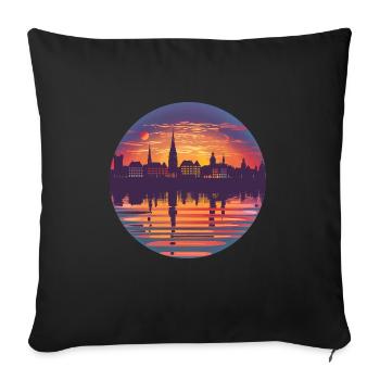 Bremen Skyline - Sofakissenbezug 45 x 45 cm - Schwarz - Vorne