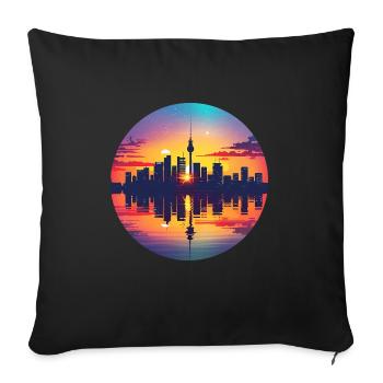 Food Skyline - Sofa pillowcase 17,3'' x 17,3'' (45 x 45 cm) - black - Front