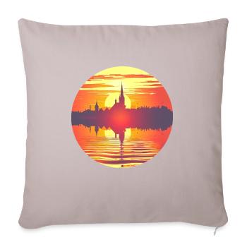 Flensburg Skyline - Sofakissenbezug 45 x 45 cm - helles Taupe - Vorne