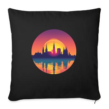 Gera Skyline - Sofakissenbezug 45 x 45 cm - Schwarz - Vorne