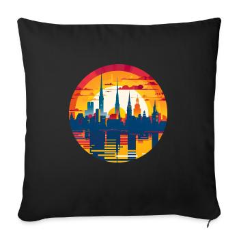 Düren Skyline - Housse de coussin décorative 45 x 45 cm - noir - Devant