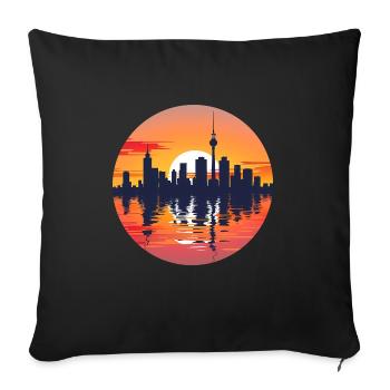 Gelsenkirche Skyline - Sofa pillowcase 17,3'' x 17,3'' (45 x 45 cm) - black - Front