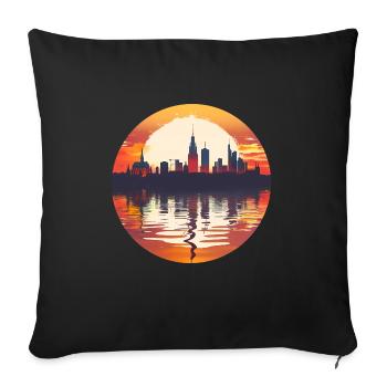 Gieben Skyline - Sofakissenbezug 45 x 45 cm - Schwarz - Vorne