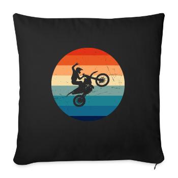 Supermoto Motocross Freestyle Motocross Hommes - Housse de coussin décorative 45 x 45 cm - noir - Devant