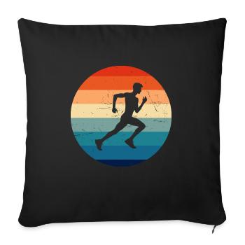 Course Cross Country Running Fitness Femmes - Housse de coussin décorative 45 x 45 cm - noir - Devant