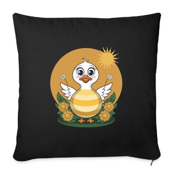 Canard mignon - Housse de coussin décorative 45 x 45 cm - noir - Devant