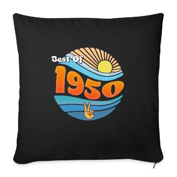 Millésime 1950 – Edition Limitée 75ème Anniversaire - Housse de coussin décorative 45 x 45 cm - noir - Devant