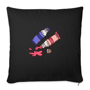 Dyes Tube Stains Ink Coloring - Sofa pillowcase 17,3'' x 17,3'' (45 x 45 cm) - black - Front