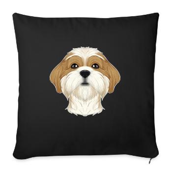 Shih Tzu Amant I Amoureux des chiens I Shih Tzu - Housse de coussin décorative 45 x 45 cm - noir - Devant
