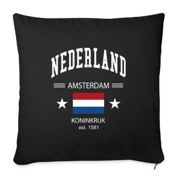 Niederlande - Sofakissenbezug 45 x 45 cm - Schwarz - Vorne