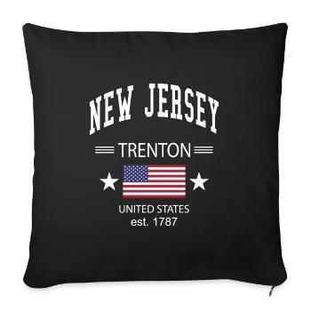 New Jersey - Sofa pillowcase 17,3'' x 17,3'' (45 x 45 cm) - black - Front