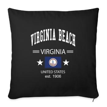 Virginia Beach - Sofa pillowcase 17,3'' x 17,3'' (45 x 45 cm) - black - Front