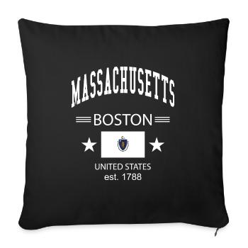 Massachusetts - Sofa pillowcase 17,3'' x 17,3'' (45 x 45 cm) - black - Front
