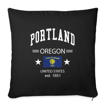 Portland - Housse de coussin décorative 45 x 45 cm - noir - Devant