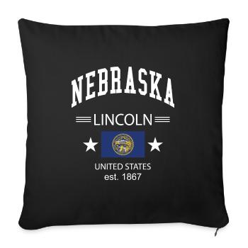 Nebraska - Housse de coussin décorative 45 x 45 cm - noir - Devant