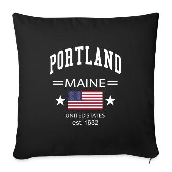Portland - Housse de coussin décorative 45 x 45 cm - noir - Devant