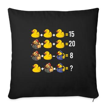 Order Of Operations Duckie Quiz Rubber Duck Math T - Sofa pillowcase 17,3'' x 17,3'' (45 x 45 cm) - black - Front
