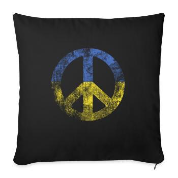 Peace sign Ukraine Stand for Ukraine Geschenk - Sofakissenbezug 45 x 45 cm - Schwarz - Vorne