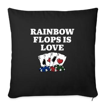 Rainbow Flops est Love Gambler Poker Gambling - Housse de coussin décorative 45 x 45 cm - noir - Devant