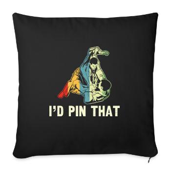 BJJ Jiu-Jitsu Brésilien - Housse de coussin décorative 45 x 45 cm - noir - Devant