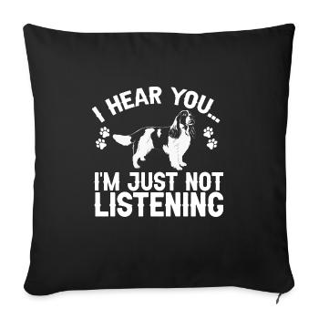 English Springer Spaniel Dog - Sofa pillowcase 17,3'' x 17,3'' (45 x 45 cm) - black - Front