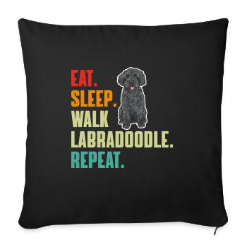 Labradoodle Dog - Sofa pillowcase 17,3'' x 17,3'' (45 x 45 cm) - black - Front