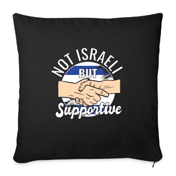 Not Israeli But Supportive Country Traveler - Sofa pillowcase 17,3'' x 17,3'' (45 x 45 cm) - black - Front