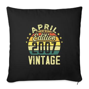 Vintage April 2007 - Anniversary Gift 2007 - Sofa pillowcase 17,3'' x 17,3'' (45 x 45 cm) - black - Front