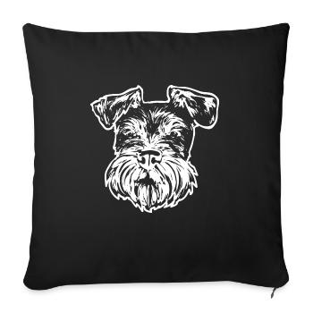 Schnauzer nain Chien Schnauzer - Housse de coussin décorative 45 x 45 cm - noir - Devant