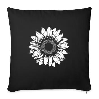 Sunflower - Sun - Holiday - Good Mood - Sofa pillowcase 17,3'' x 17,3'' (45 x 45 cm) - black - Front