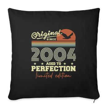 Original 2004 cadeau anniversaire 2004 rétro 2004 - Housse de coussin décorative 45 x 45 cm - noir - Devant