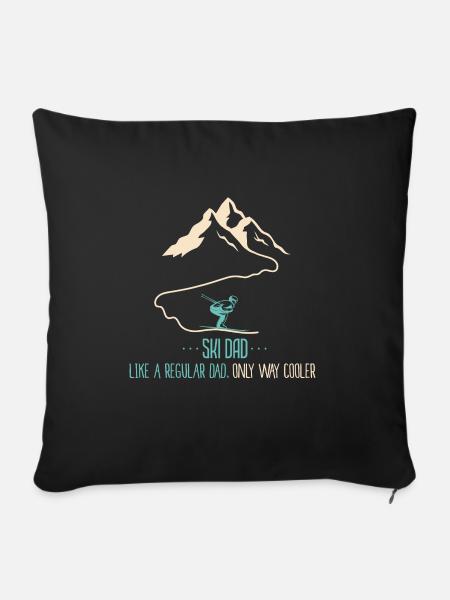 Ski Dad Funny Cute Winter Skiing Gift For Men - Sofakissenbezug 45 x 45 cm - Schwarz