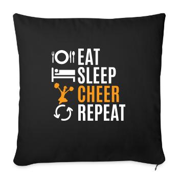 Cheerleading - Sofa pillowcase 17,3'' x 17,3'' (45 x 45 cm) - black - Front