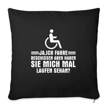 ja ich fahre beschissen aber haben sie - Sofakissenbezug 45 x 45 cm - Schwarz - Vorne
