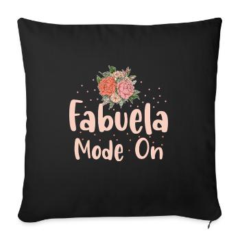 Fabuela Mode On Pun für eine spanische Oma Abuela - Sofakissenbezug 45 x 45 cm - Schwarz - Vorne