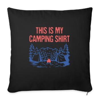 C’est mon camp de camping-shirt drôle camp d’humour de camp - Housse de coussin décorative 45 x 45 cm - noir - Devant