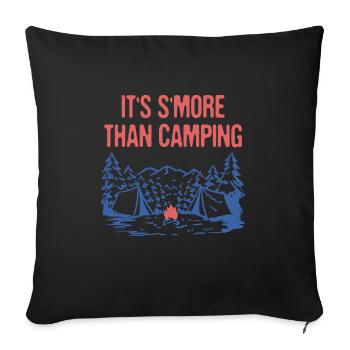 C’est S’more que Camping Funny Camper Humor Camp - Housse de coussin décorative 45 x 45 cm - noir - Devant