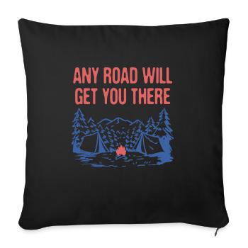 N’importe quelle route vous y mènera Randonnée Randonnée Mountain Hiker - Housse de coussin décorative 45 x 45 cm - noir - Devant