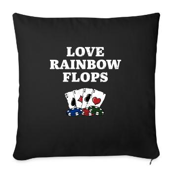 Love Rainbow Flops Casino Poker Jeu Poker - Housse de coussin décorative 45 x 45 cm - noir - Devant