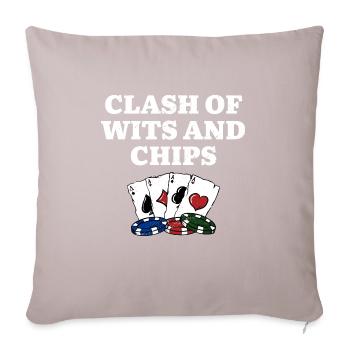 Clash of Wits and Chips Poker Contest Poker - Sofa pillowcase 17,3'' x 17,3'' (45 x 45 cm) - light taupe - Front