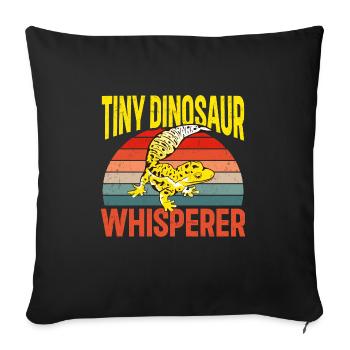 Leopard Gecko Lizard Reptiles Herpetologist - Sofa pillowcase 17,3'' x 17,3'' (45 x 45 cm) - black - Front