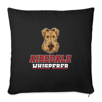 Airedale Terrier Chien - Housse de coussin décorative 45 x 45 cm - noir - Devant