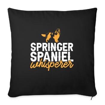 English Springer Spaniel Hund - Sofakissenbezug 45 x 45 cm - Schwarz - Vorne