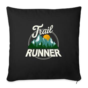 Trail Runner Running Jogging Jogger I Gift - Sofa pillowcase 17,3'' x 17,3'' (45 x 45 cm) - black - Front
