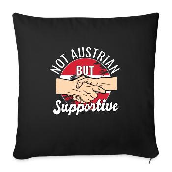 Pas autrichien mais favorable aux voyages dans le pays - Housse de coussin décorative 45 x 45 cm - noir - Devant
