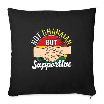 Pas ghanéen mais un voyageur de campagne solidaire - Housse de coussin décorative 45 x 45 cm - noir - Devant