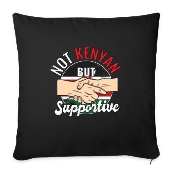 Pas kenyan mais un voyageur de pays solidaire Kenya - Housse de coussin décorative 45 x 45 cm - noir - Devant